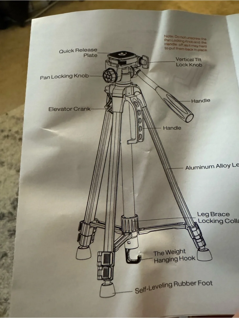 UBeesize Professional Tripod 5500 Camera Tripod Pan/Tilt Head Quick Release